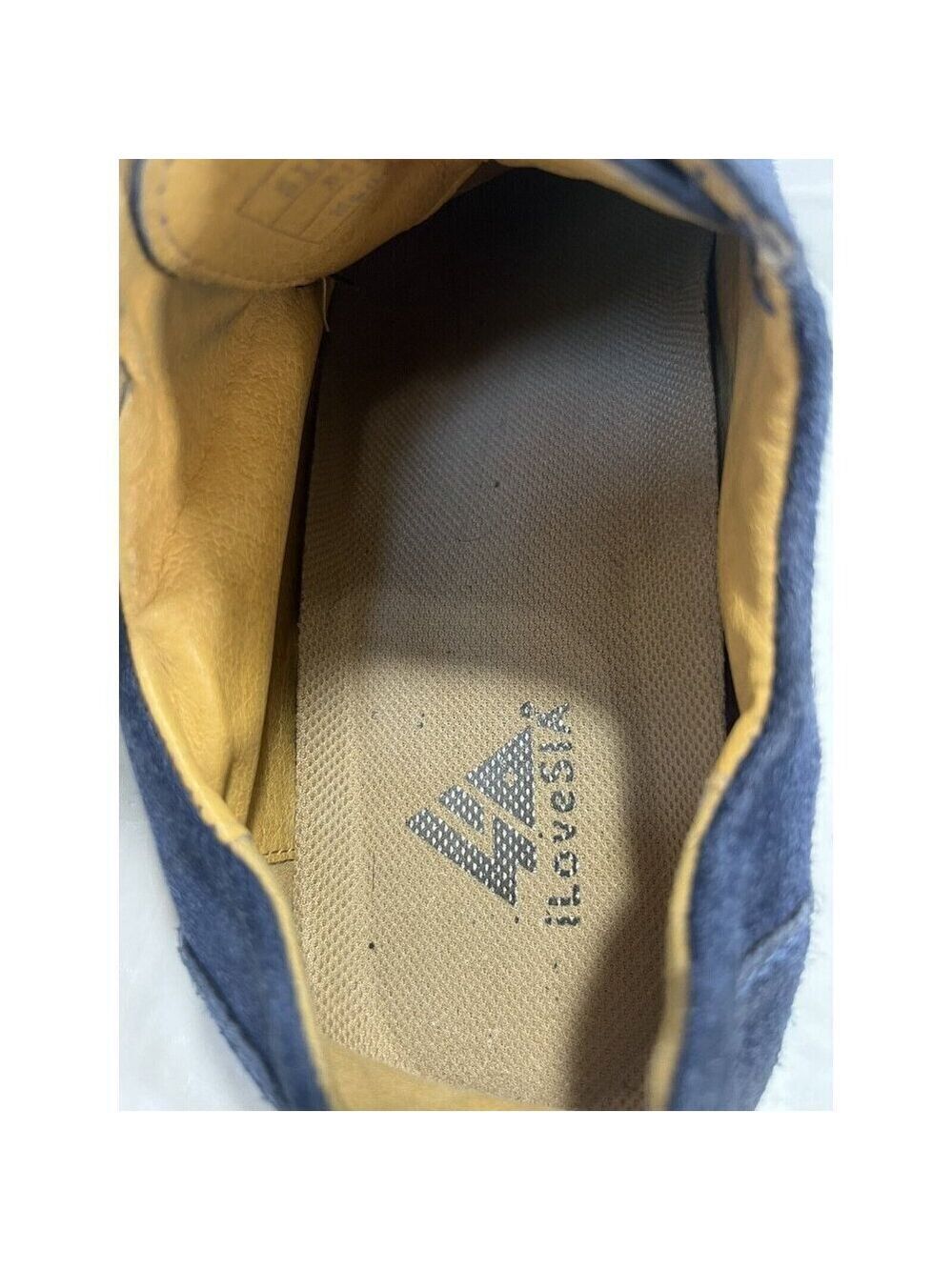 iLoveSIA Men's Blue Suede Tan Accents Oxford Shoes Sz 9 - Picture 14 of 16